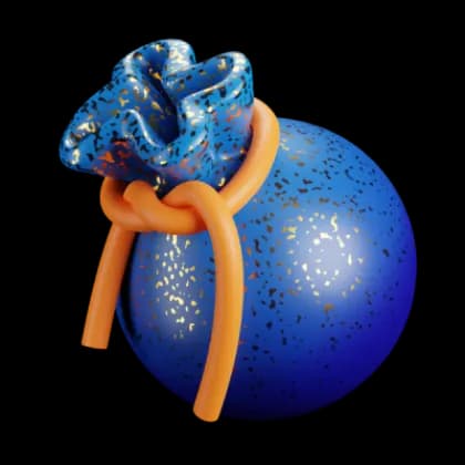 Decorative 3D gift sack illustration
